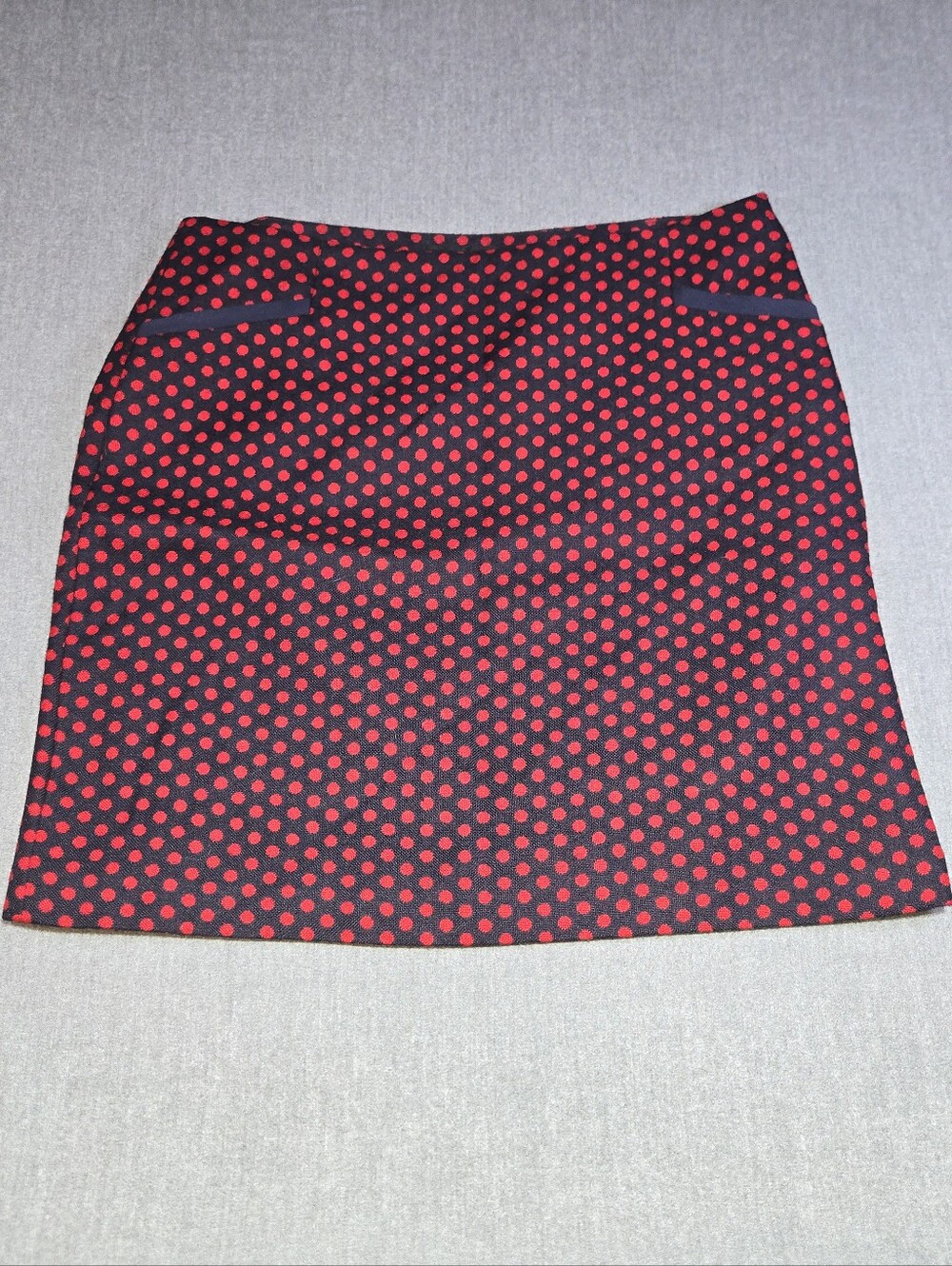 ​Talbots Womens Size 16 Wool Blend Polka Dot Skirt Red Navy Blue Pocket T